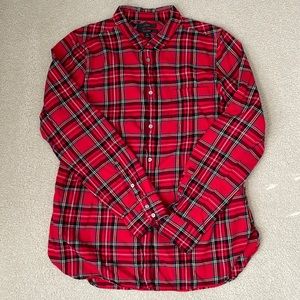 Flannel Jcrew Classic fit plaid shirt in excellent condition, size10